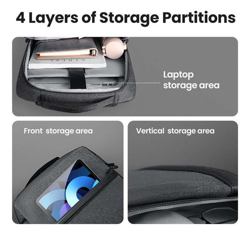 Mochila Para Portátil Ugreen Multibolsillo Contra Agua