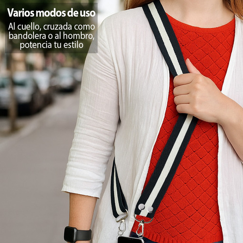 Para Todos Los Iphone 13 Correa Colgante + Funda Reforzada Blanca Con Estrellas Iphone 13 Pro Max