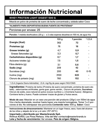 Proteina Whey Light Digest 500gr Qnt