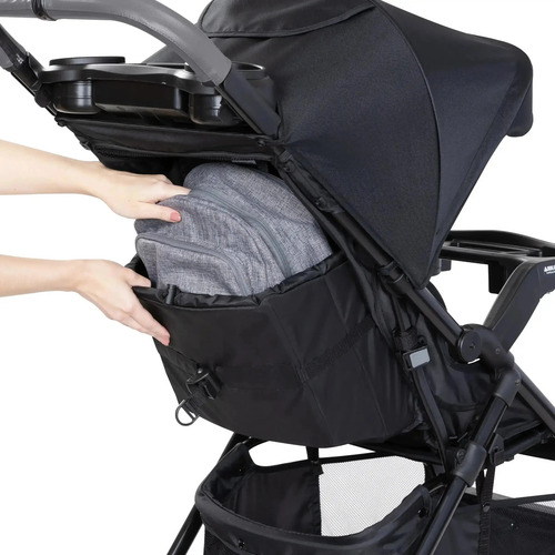 Carrinho de passeio Baby Trend Passport Cargo Cor Fieldstone Cinza Preto Chassi