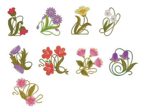Pack Ponchados Flores P Maquinas Bordadoras Matrices Rosa 2