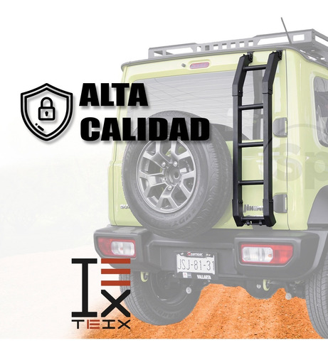 Imagen 3 de 6 de Escalera Trasera Para Suzuki Jimny Negro Off Road