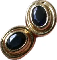 Comprar Luli Caravanas Oro 18k Zafiro Azul Oval Cierre Rosca