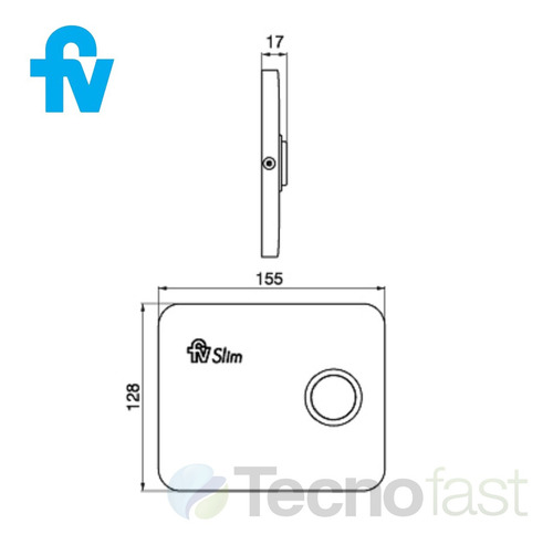 Tapa Fv Slim Con Botón Para Válvula Extra Chata 0378.02 Baño