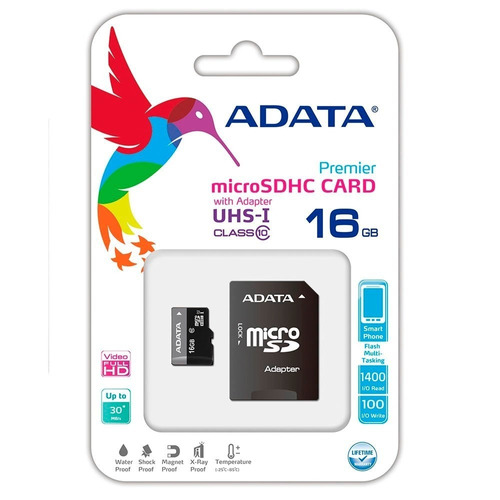 Memoria Microsd 16gb Adata Original Clase10, Incluye Adap Sd