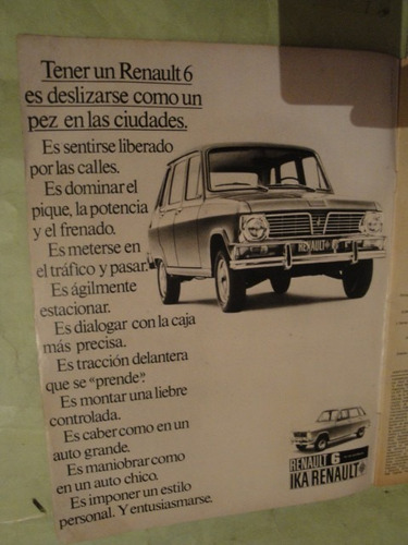 Publicidad Renault 6 Año 1971