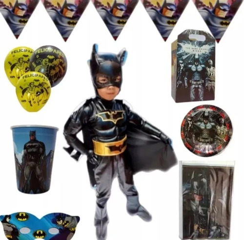 Disfraz De Batman Paq Articulos Fiesta Tematica 30 Niños