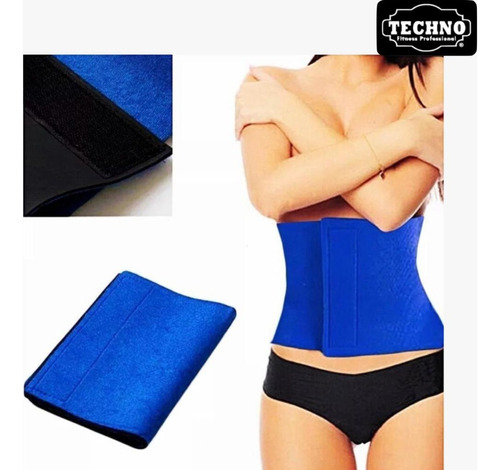 Faja Térmica Deportiva Para Sudar Neopreno Gym Correr Azul