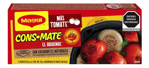 7 Pack Sazonador De Tomate 12 Cubos Consomate Maggi 126 Grs