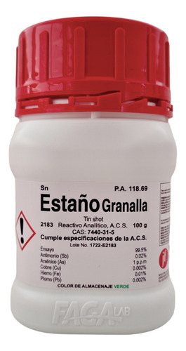 Estaño Granalla R. A. 100g Fagalab