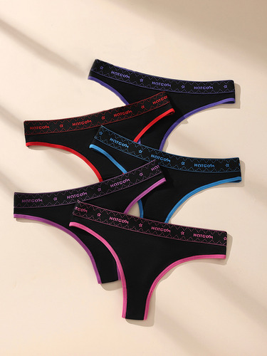 Pack De 5 Bragas Sexy Mujer 100 Algodón Deporte Panty Bikini