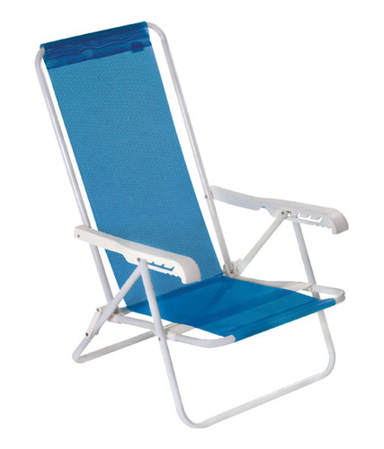 Silla Reclinable 4 Pos. Acero Sannet Azul