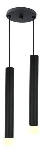 Trybo Pendente duplo tubo palito moderno 30cm preto 110V/220V