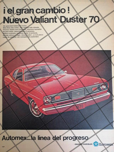 Afiche Retro  Autos Dodge Valiant Duster 1970 -1064