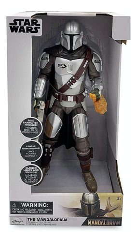 Boneco Mandalorian Articulado Com Luz E Sons