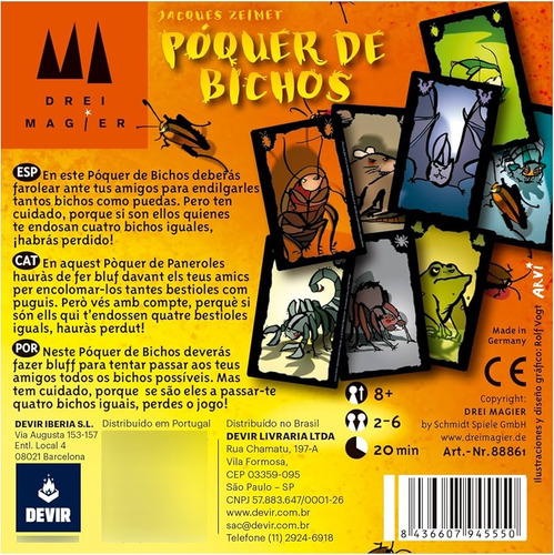 Poquer De Bichos Juego De Mesa - Devir