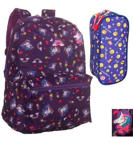 Mochila Feminina Juvenil Vozz M3469  25 Litros Com Estojo