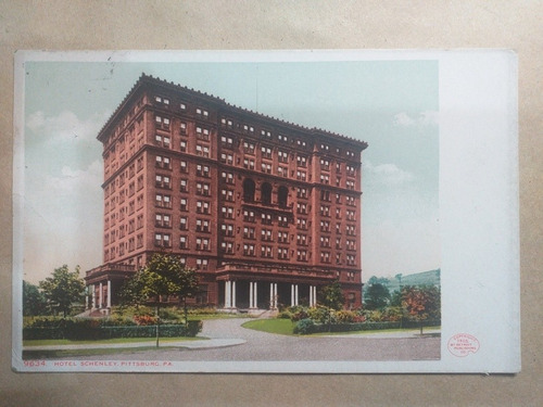 Usa Postal Pa. Pittsburg Hotel Schenley 1908 Circulada