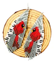 Comprar Aretes En Miyuki De Pájaro Ruiseñor Con Flequillos Largos