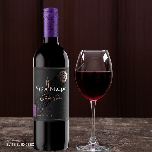 Vino Tinto Chileno Viña Maipo Merlot 750ml