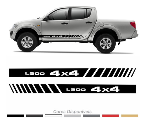 Kit Faixas Adesivos Mitsubishi L200 4x4