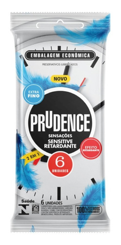 Preservativo Prudence  Sensações Sensitive Retardante 6 Un