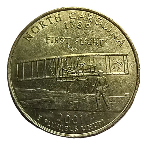 Moneda Quarte Dollar 2001 North Carolina 1789 (Usado)