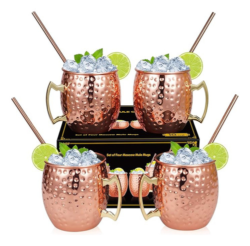 Moscow Mule Juego 4 Tazas Cobre Hechas Tazas Cobre 16 Onzas