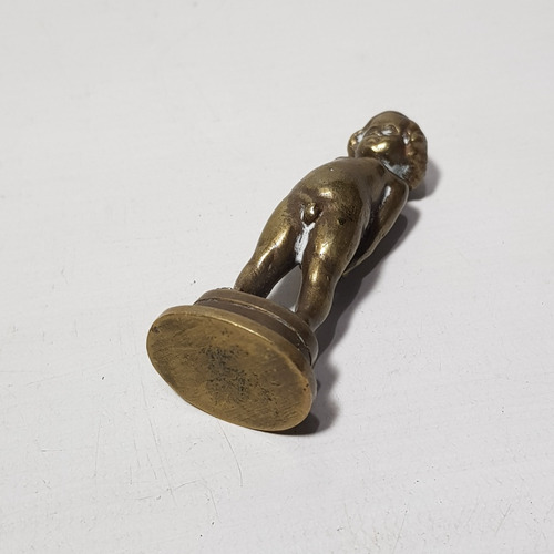 Imagen 3 de 6 de Antiguo Sello Bronce Figura Niño 1920 Sin Rotular Mag 59371