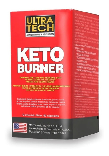 Imagen 1 de 3 de Keto Burner Ultra Tech X 60 Cápsulas Quemador De Grasas