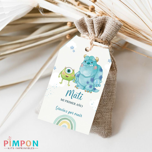 Kit Imprimible Monster Inc Acuarela - Textos Editables