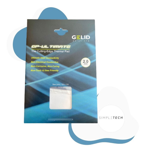 Imagen 3 de 6 de Pad Térmico Gelid Gp-ultimate Tp-gp04-s-d 15w 120x120x2,0mm