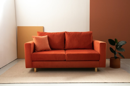 Imagen 6 de 10 de Sillon 2 Cuerpos Sofá Tela Pana 1,60 M Patas Premium