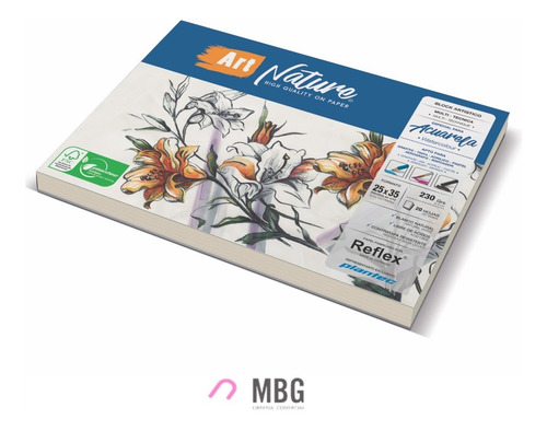 Block  Art Nature Plantec 25x35 230gr 20 Hojas Multi-tecni