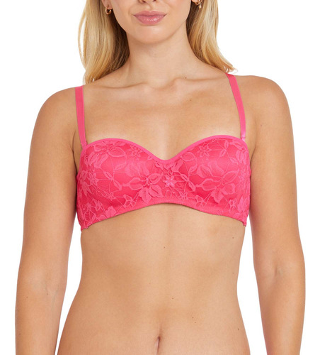 Sostén Mujer Strapless Encaje Fucsia Fashion's Park