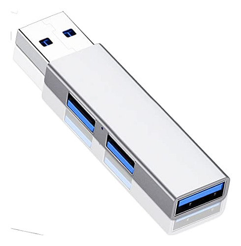 Concentrador Usb 3.0 De Aluminio De 3 Puertos Portatil