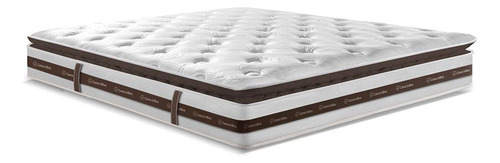 Cama Box King 193x203 Pocket Cama Inbox Relax Pillow Cor Branco/Café