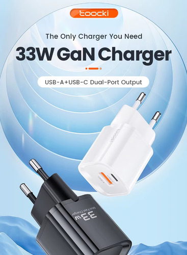 Mini Cargador Celular Gan /carga Rapida/2 En 1/ Usb A Tipo C