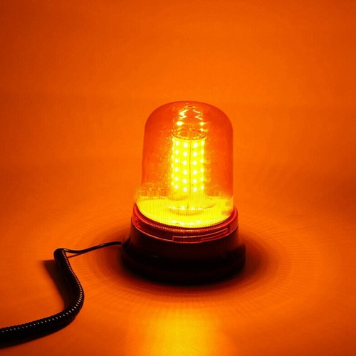 Lámpara De Baliza Ámbar 80led Luz Estroboscópica Giratoria D