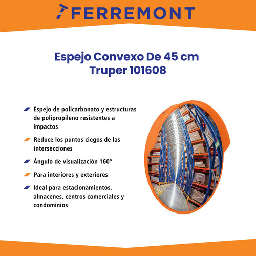 Espejo Convexo De 45 Cm, Truper 101608