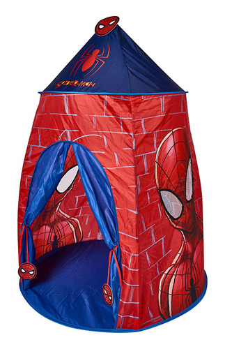 Carpa Infantil Castillo Spiderman 145 X 110 Cm Color Rojo