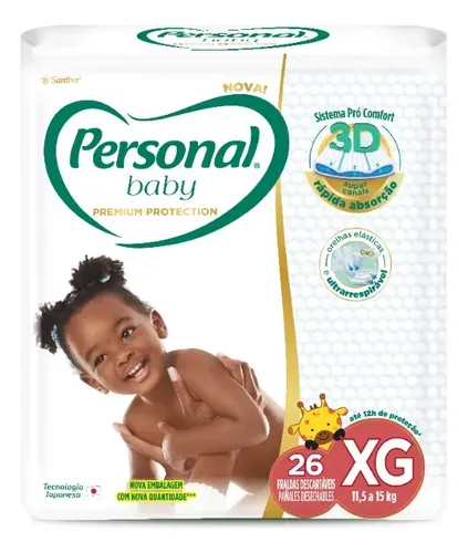 Fralda Descartavel Premium Protection Xg 26 Un Personal Baby