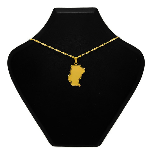 Cadena Y Dije Provincia Argentina Oro 18k Santa Cruz 55 Cm