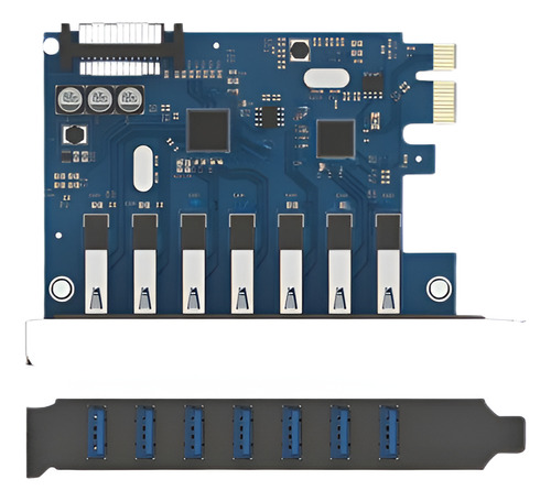 Pvu3-7u 7 Puerto Super Velocidad Usb 3.0 5gbps Pci-e Tarjeta