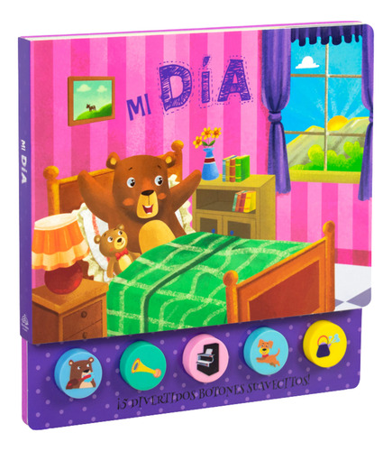 Combo 2 Libros Infantiles 5 Sonidos Botones De Silicona