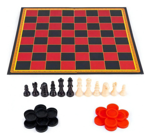 Set Juego Ajedrez Y Damas Juego De Mesa Día Del Niño