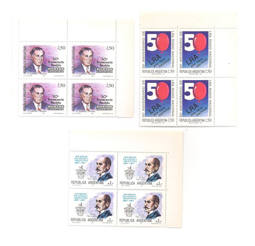 Argentina Gj 2375/7 Mt 1669/1 Conmemoraciones Postales Mint