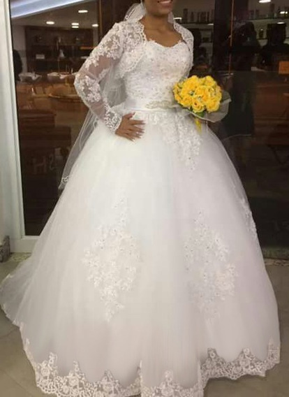 vestido de noiva com bolero de renda