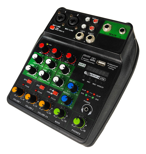 Consola De Sonido Usb Portátil Mixing 48v Bt Phantom Mixer