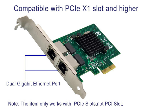 Adaptador De Servidor Pcie Gigabit Ethernet De Doble Puerto